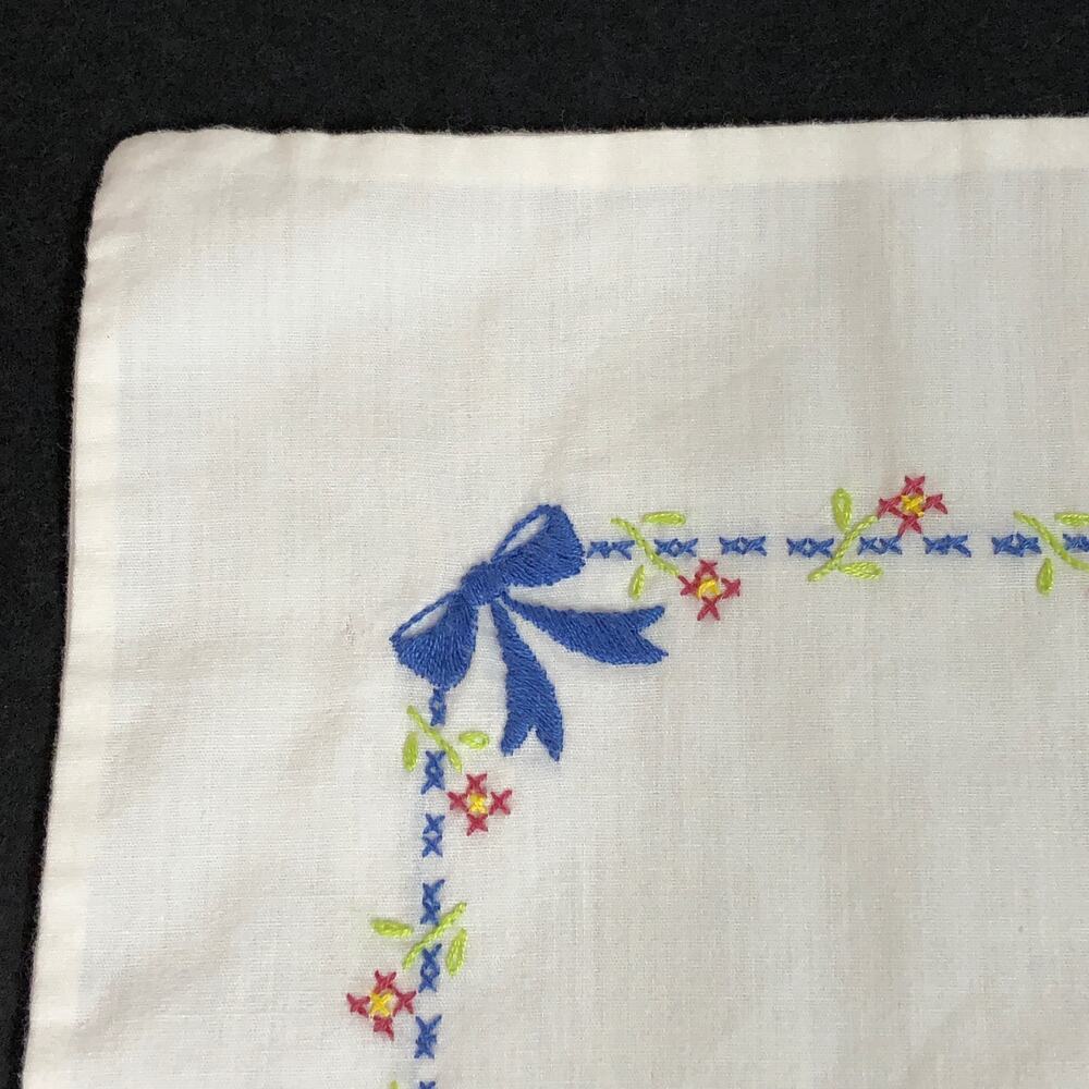 Vintage Embroidered Bunny Rabbit Baby Pillowcase, Handmade - Picture 3 of 10